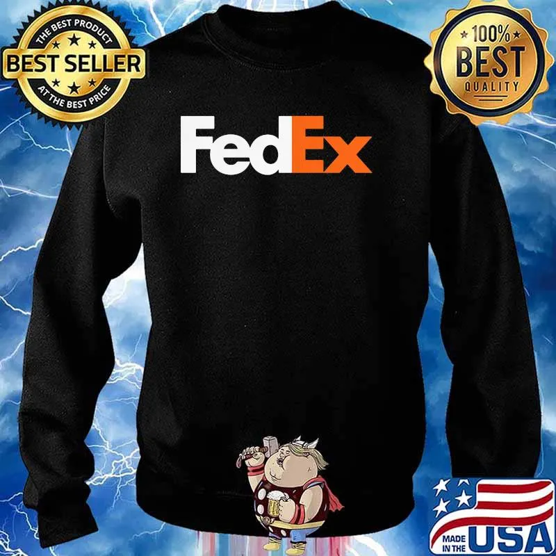 Fedex Logo White Orange Shirt Sweater