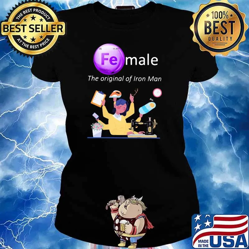 Female - The original of Iron Man Sewing Shirt Ladies tee