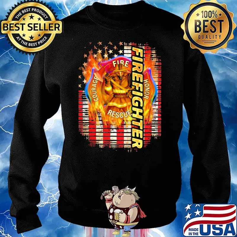 Firefighter American flag Sweater