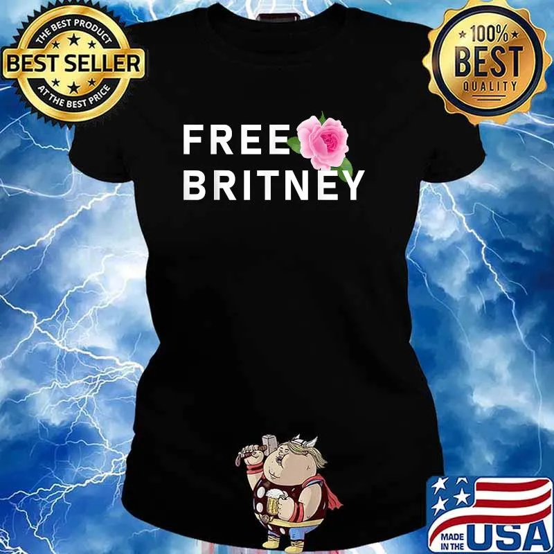 Free Britney with a pink Rose Shirt Ladies tee