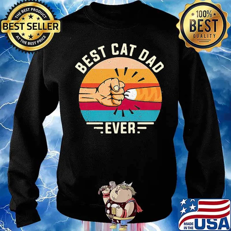 Funny Best Cat Dad Ever Vintage Shirt Sweater