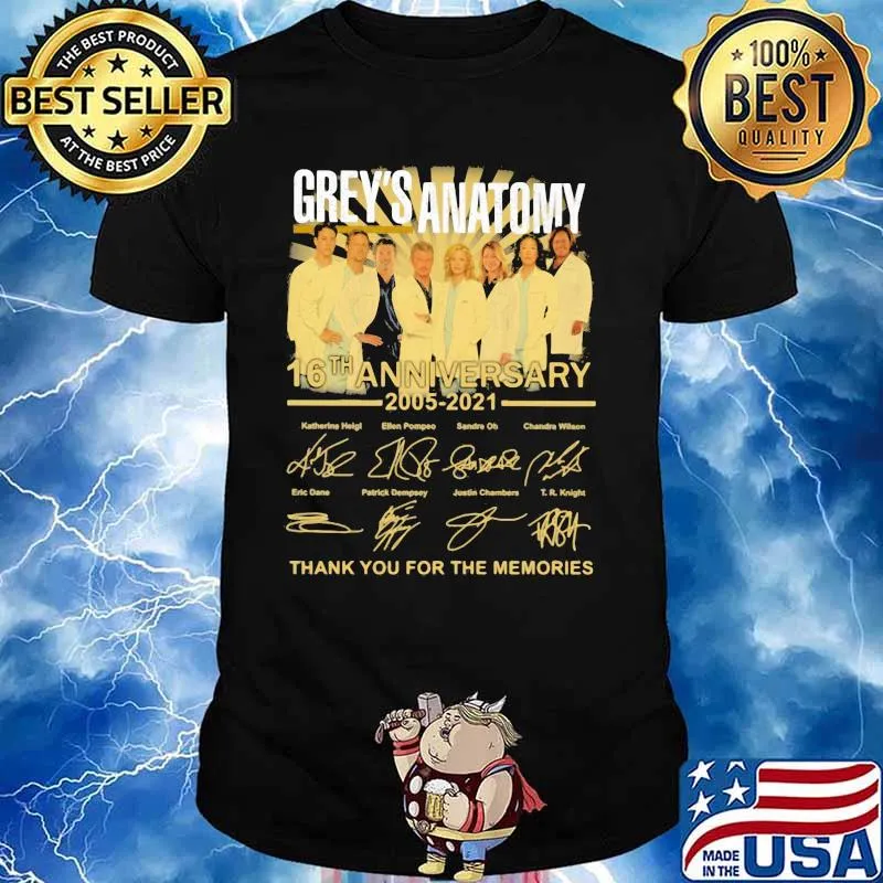 Grey’s Anatomy 16th Anniversary 2005 2021 Thank You For The Memories Signature Shirt