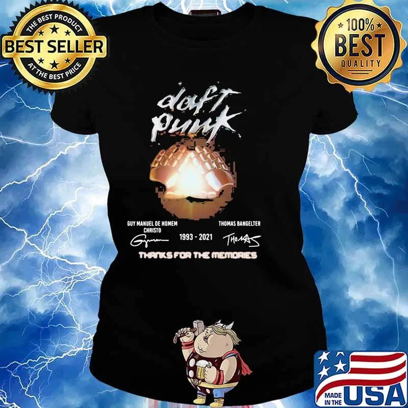 Daft Punk 1993 2021 Thanks For The Memories Signature Shirt Ladies tee