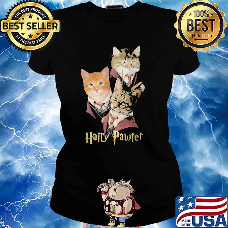 Hairy Pawter With Cats Shirt Ladies tee