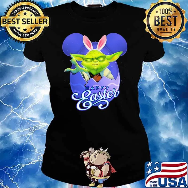 Happy Easter Day Baby Yoda Egg Disney Shirt Ladies tee