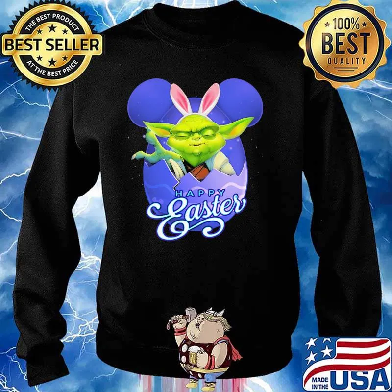 Happy Easter Day Baby Yoda Egg Disney Shirt Sweater