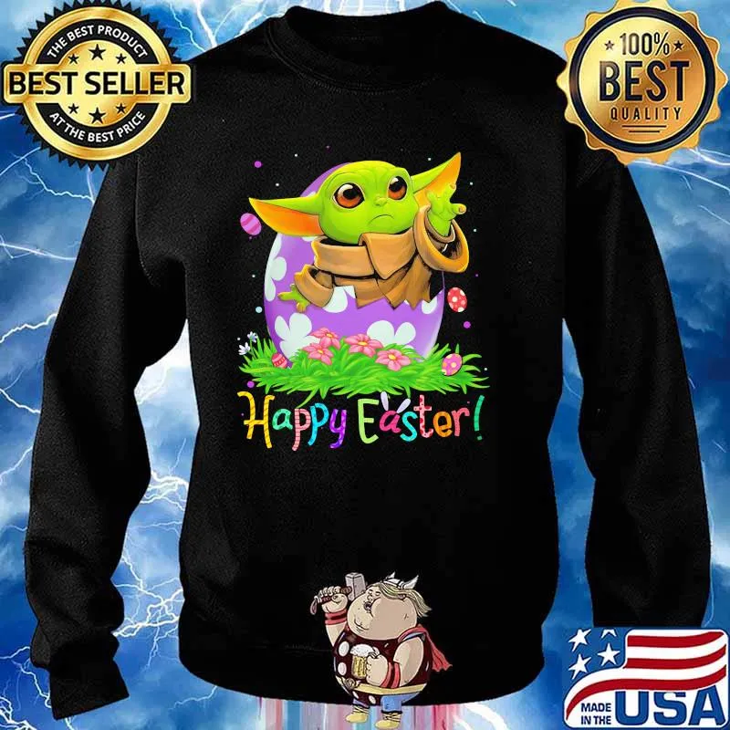 Happy Easter Day Egg Baby Yoda Shirt Sweater