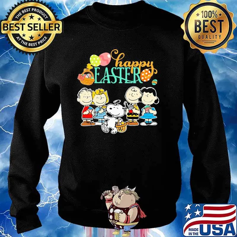 Happy Easter Day Egg With Snoopy And Charlie Friends Shirt Sweater