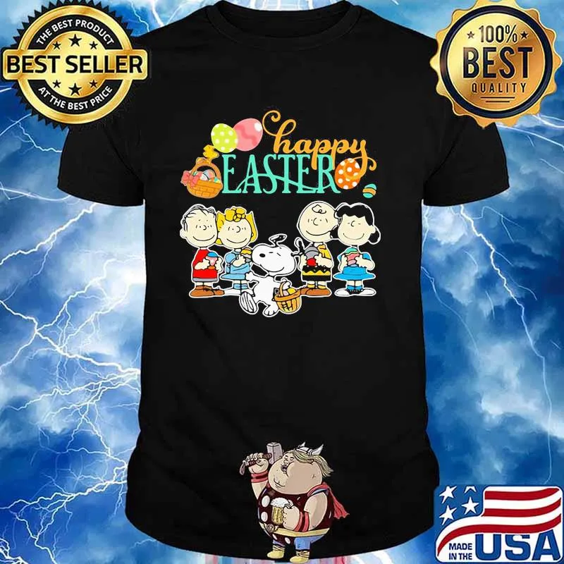 Happy Easter Day Egg With Snoopy And Charlie Friends Shirt