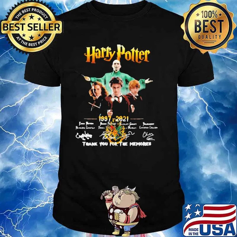 HARRY POTTER 1997 2021 SIGNATURES THANK YOU FOR THE MEMORIES SHIRT Unisex