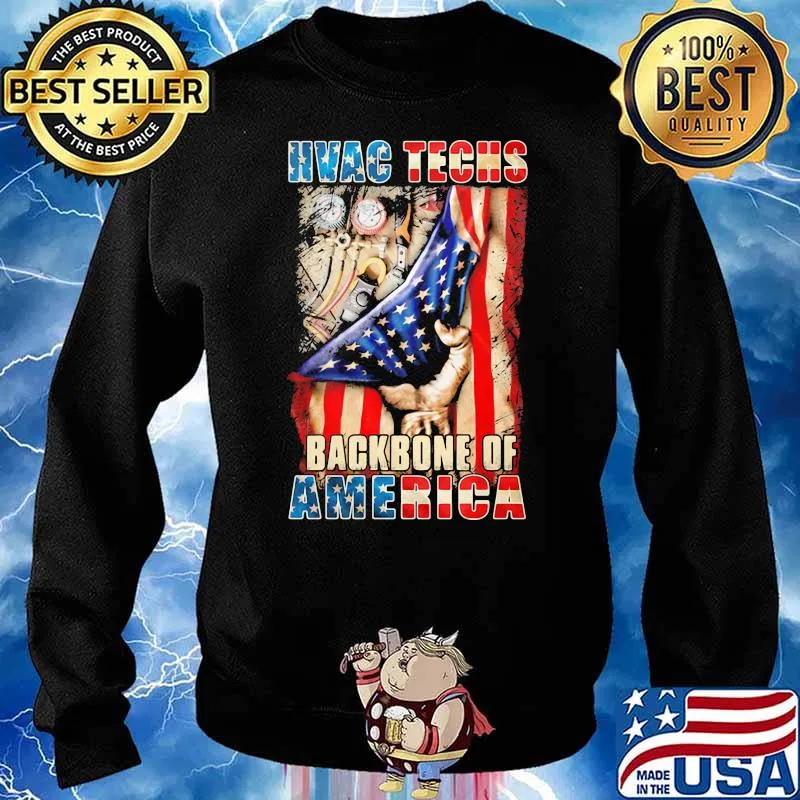 Hvac techs backbone of america flag Sweater