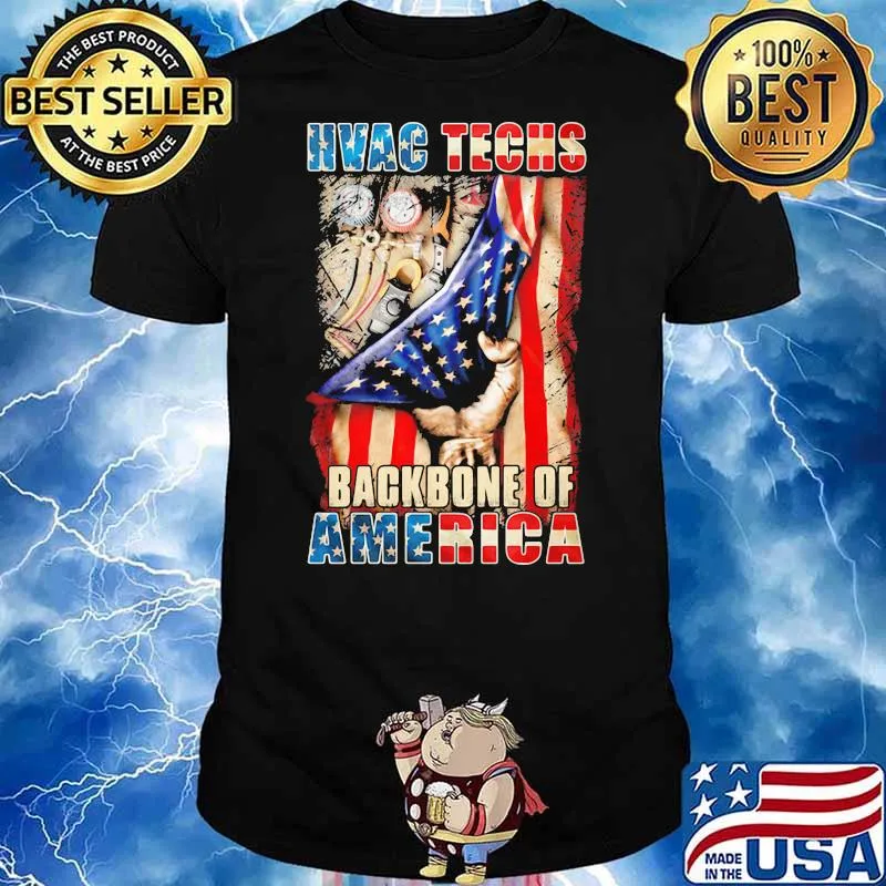 Hvac techs backbone of america flag shirt