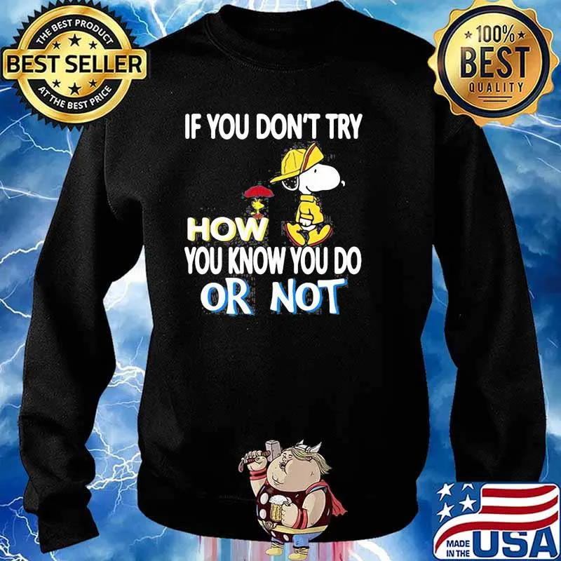 If You Don’t Try How You Know You Do Or Not With Snoopy Vs Woodstock Shirt Sweater