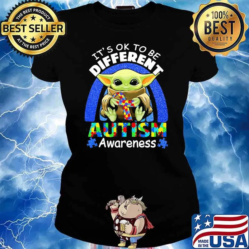 It’s Ok To Be Different Autism Awareness Baby Yoda Shirt Ladies tee