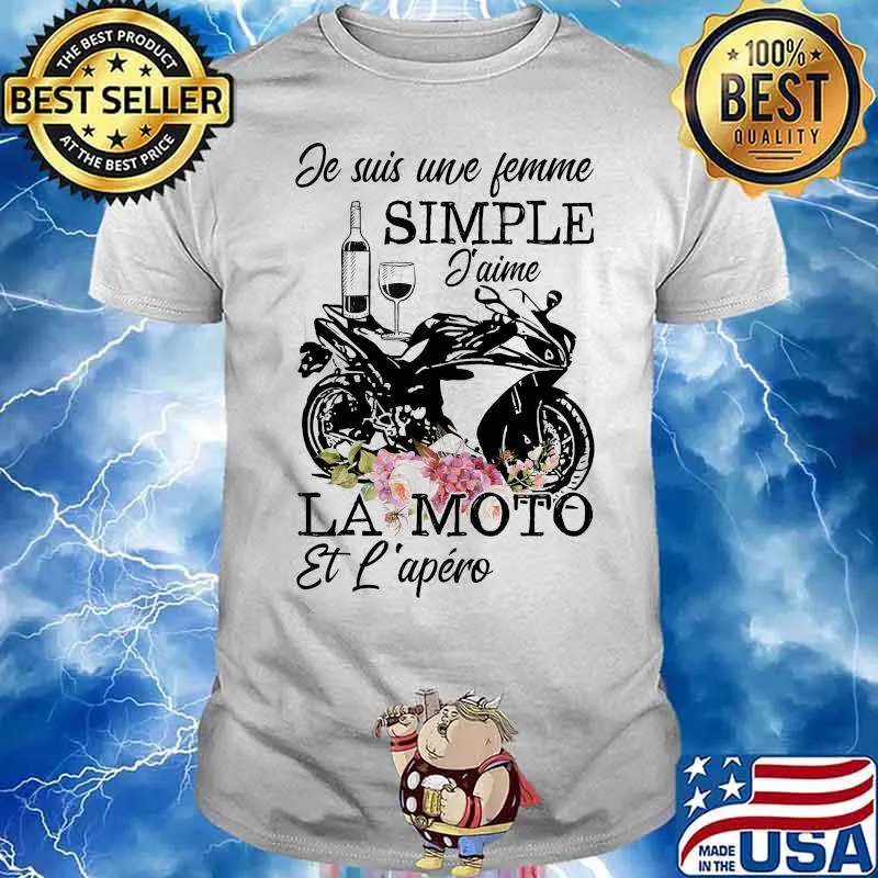 Je Suis Une Jemime Simple Jaime La Moto Et L’apero Lisa Motorcycle Flowers Shirt