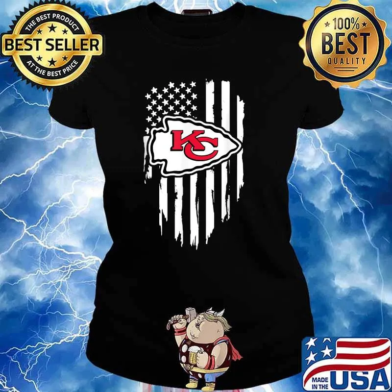 Kansas City Fan Football Love Chief Flag Usa Shirt Ladies tee