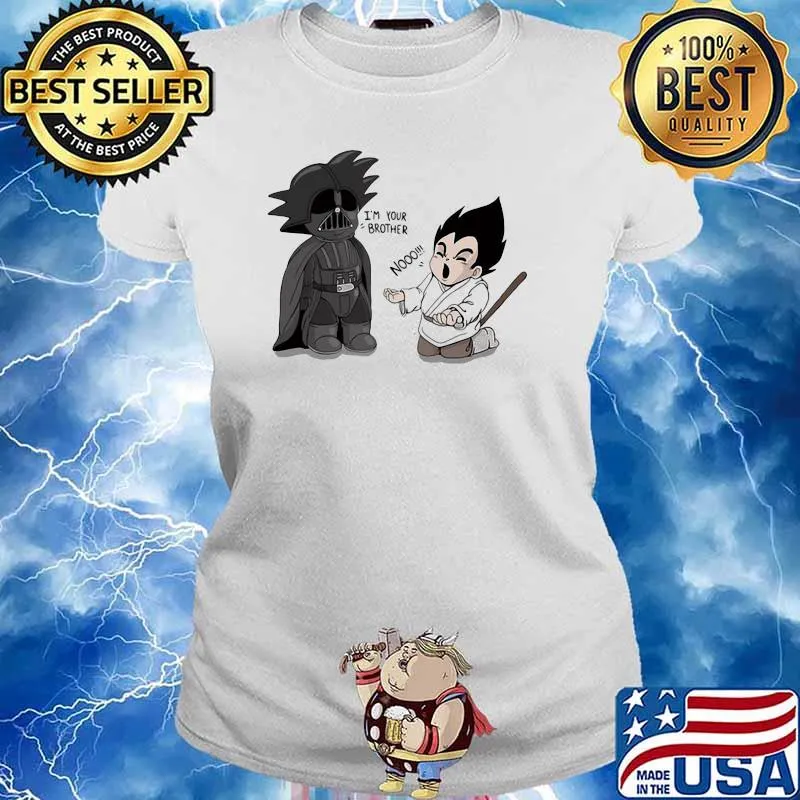 Kid Goku From Dragon Ball Battles Against Darth Vader From Star Wars Shirt Ladies tee
