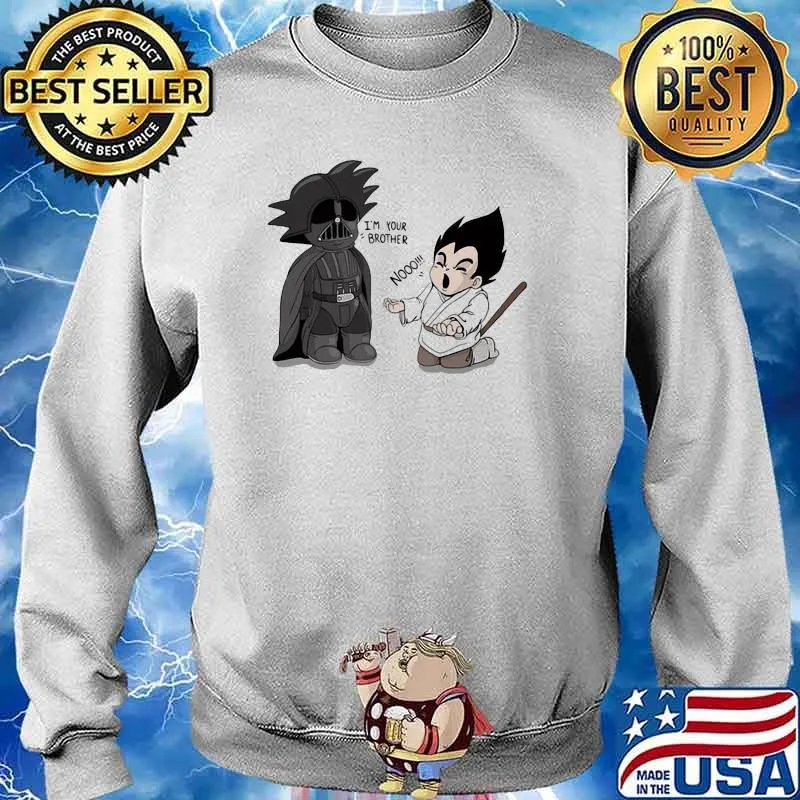 Kid Goku From Dragon Ball Battles Against Darth Vader From Star Wars Shirt Sweater