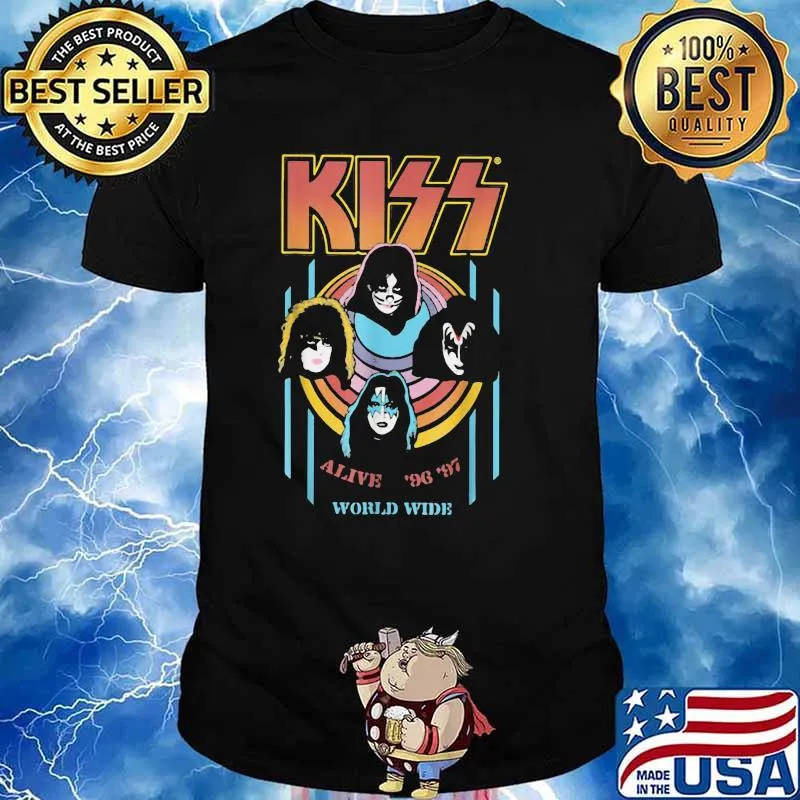Kiss Alive 96 97 World Wide Cosplay Witch Vintage Blood Shirt