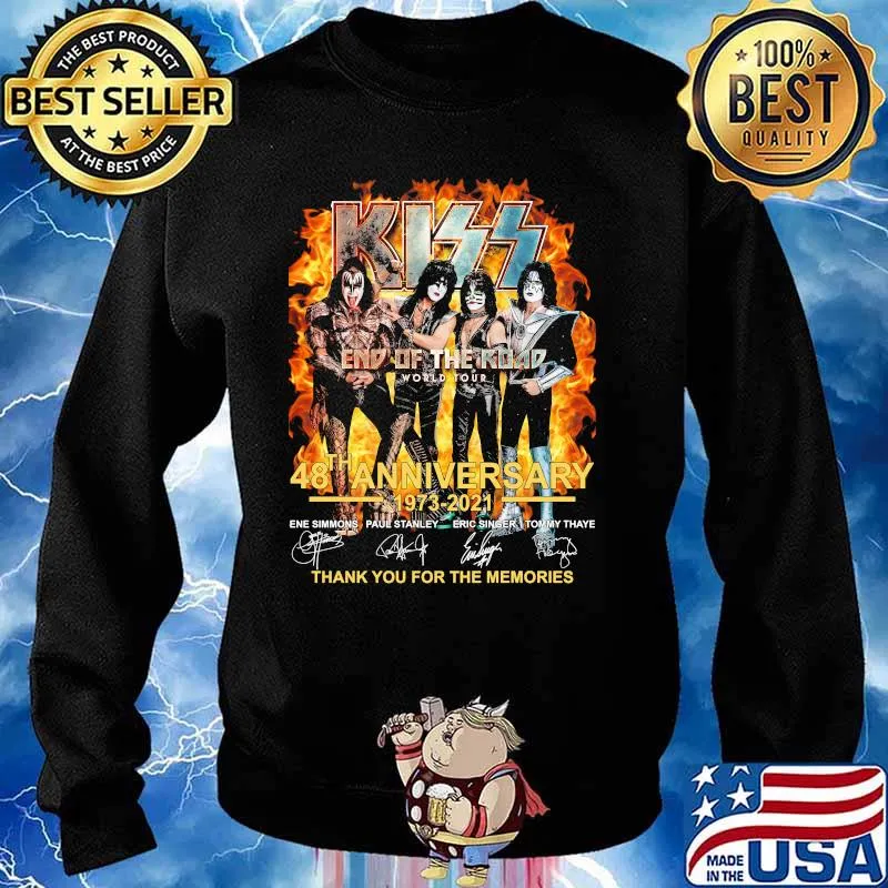 Kiss End Of The Road World Tour 48th Anniverary 1973-2021 Thank You For The Memories Shirt Sweater