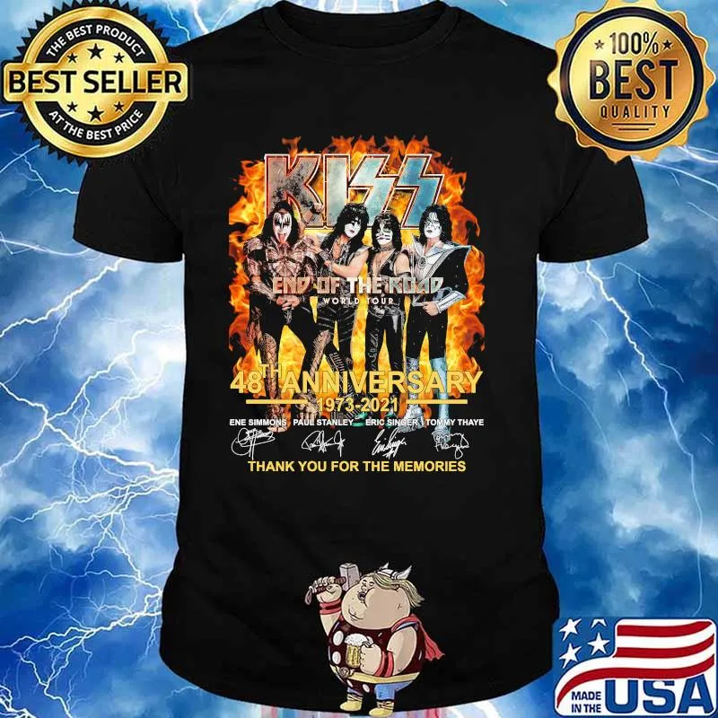 Kiss End Of The Road World Tour 48th Anniverary 1973-2021 Thank You For The Memories Shirt