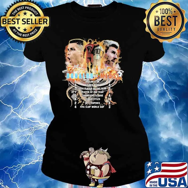 Legend Ronaldo Vs Messi Soccer Signature Shirt Ladies tee