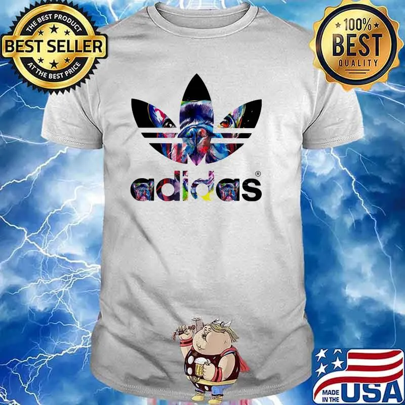 Logo Adidas Pitbull Dog Shirt