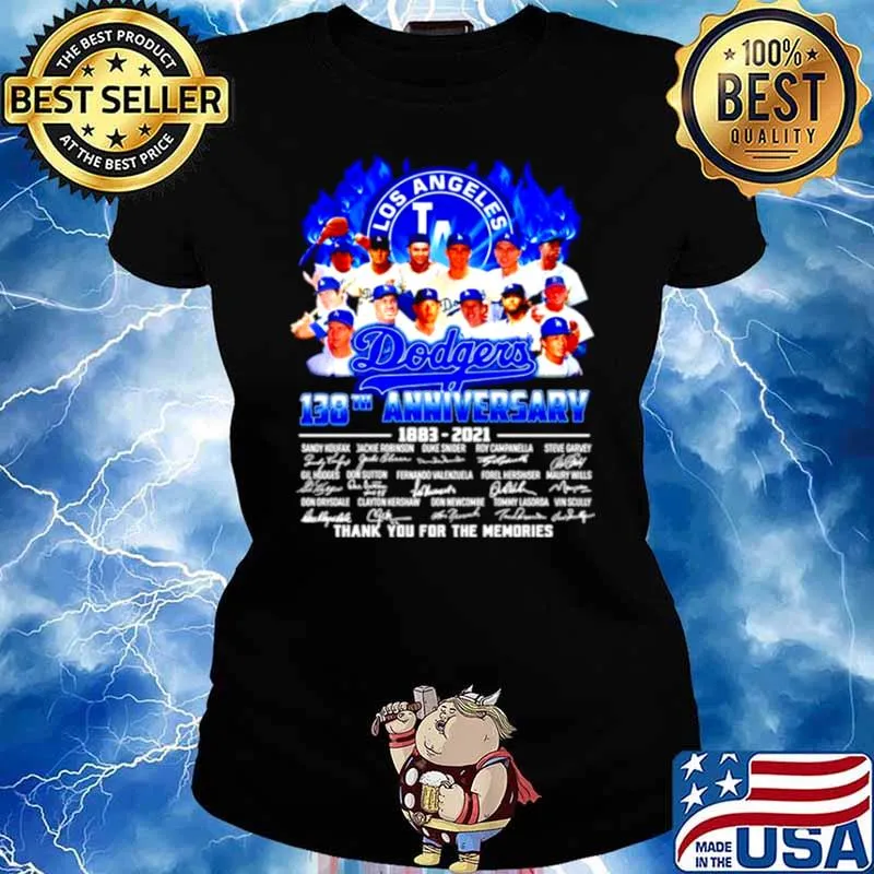 Los Angeles Dodgers 138th anniversary 1883 2021 thank you for the memories Ladies tee
