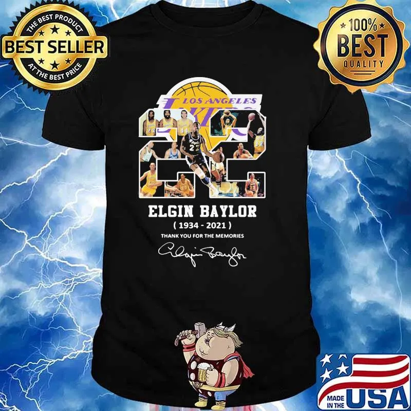 Los Angeles Lakers Elgin Baylor 1934 2021 Thank You For The Memories Signature Shirt