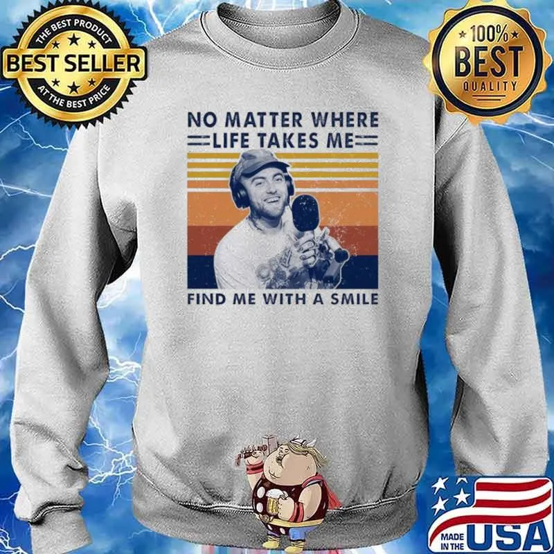 Mac Miller No Matter Where Life Takes Me Find Me With A Smile Vintage Sweater