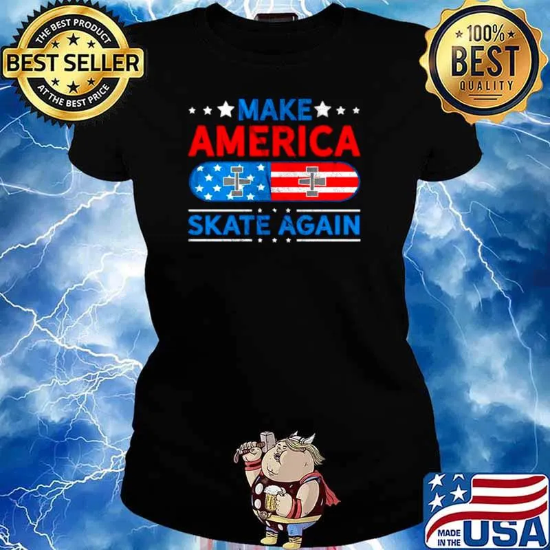 Make America Skate Again Flag Ladies tee
