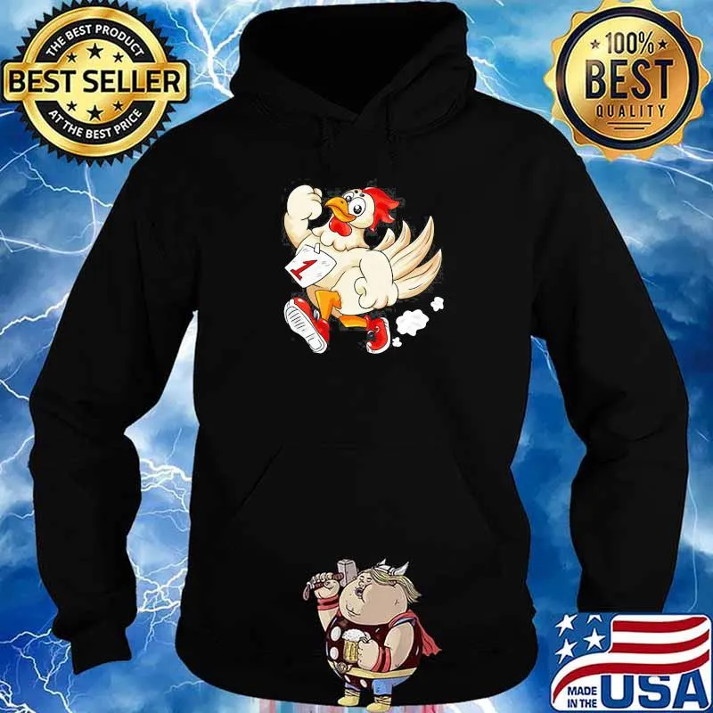 Marathon runner running chicken motivation sport humor s Hoodie