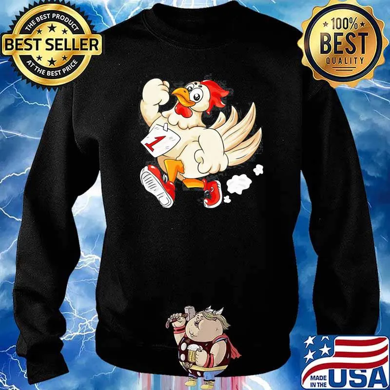 Marathon runner running chicken motivation sport humor s Sweater