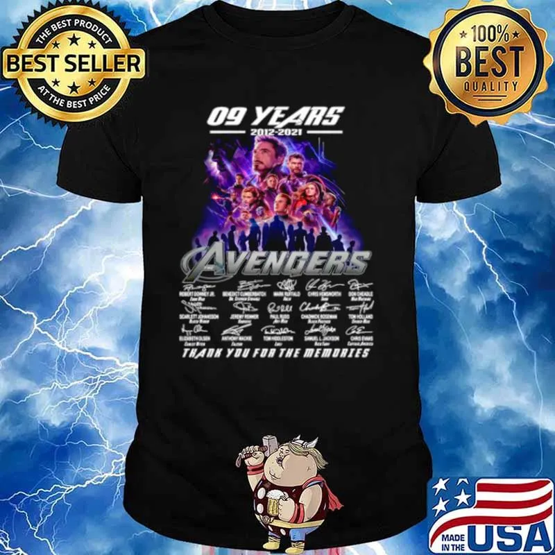 Marvel Avengers 09 Years 2012 2021 Signatures Thanks For The Memories shirt