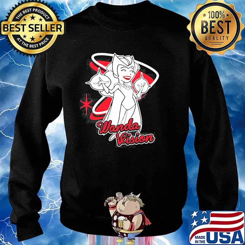 MARVEL WANDAVISION SCARLET WITCH RETRO CARTOON SHIRT Sweater