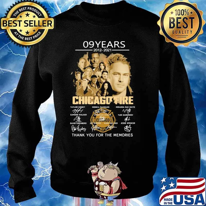09 Years 2012 2021 Chicago Fire Thank You For The Memories Signature Shirt Sweater