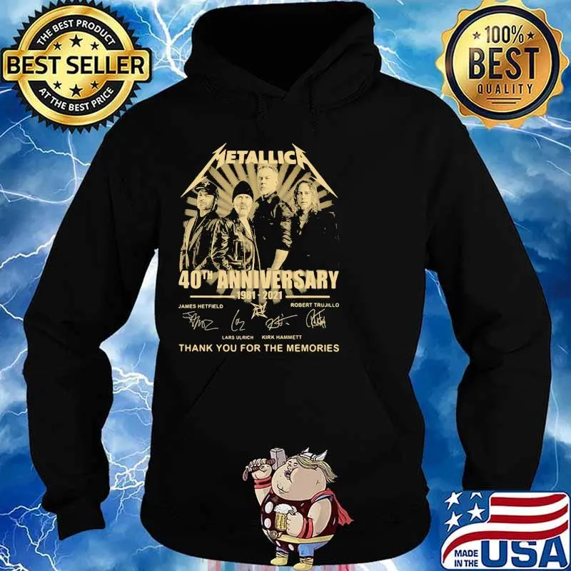 Metallic 40th Anniversary 1981 2021 Thank You For The Memories Shirt Hoodie