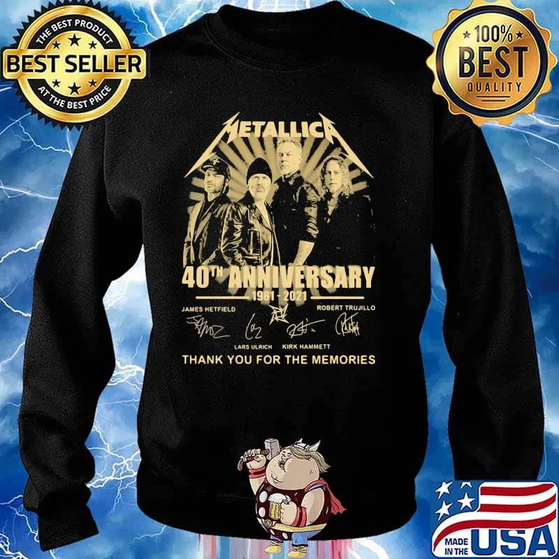 Metallic 40th Anniversary 1981 2021 Thank You For The Memories Shirt Sweater
