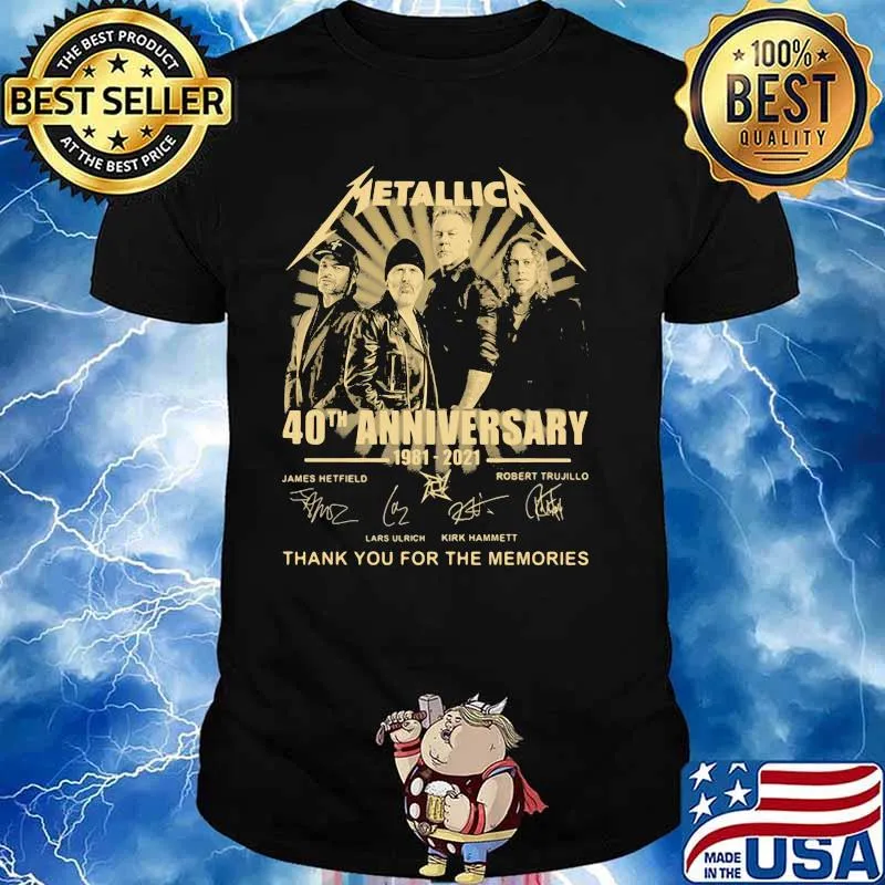 Metallic 40th Anniversary 1981 2021 Thank You For The Memories Shirt
