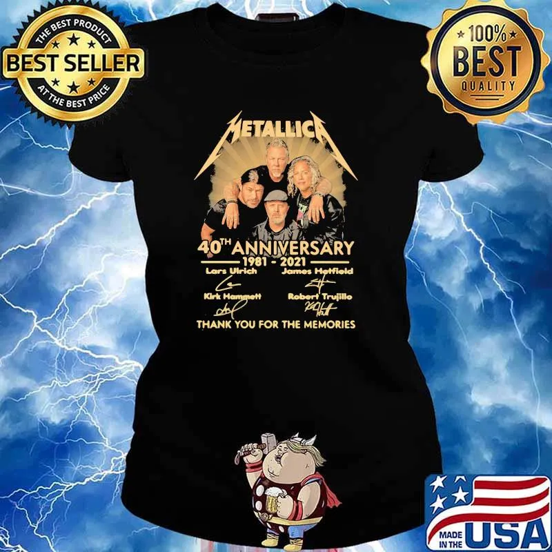 Metallica 40th Anniversary 1981 2021 Thank You For The Memories Signature Shirt Ladies tee