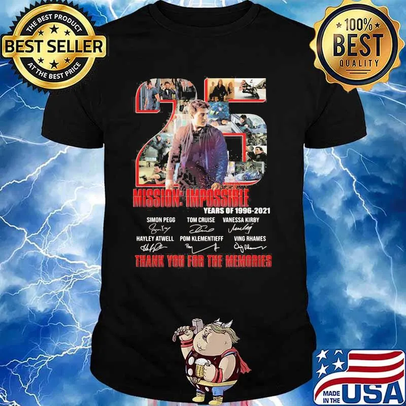 Number 25 Mission Impossible Years Of 1996 2021 Thank You For The Memories Signature Shirt