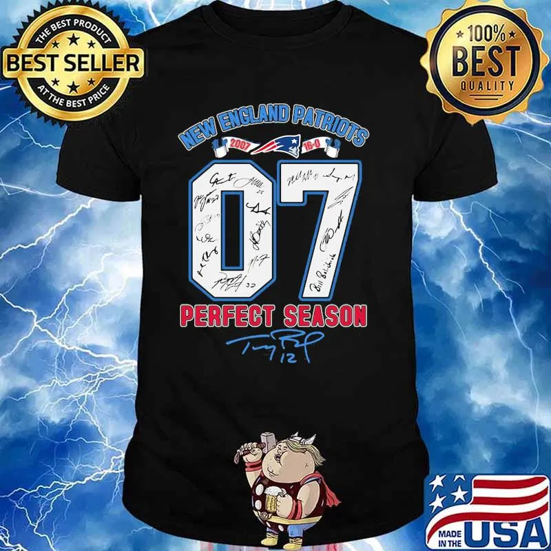 Number Seven New England Patriots 2007 Perfect Season Signature Shirt
