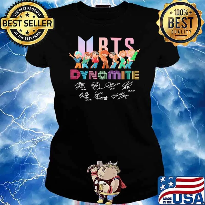 Official Bts Dynamite Signatures Shirt Ladies tee