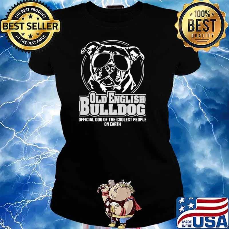 Old English 7 Bulldog Dog Shirt Ladies tee