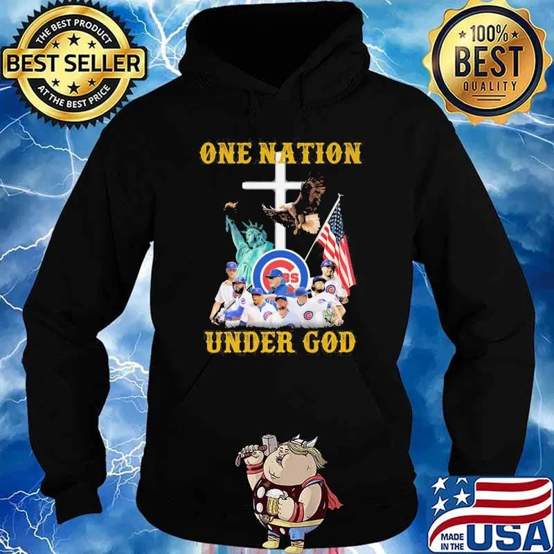 One Nation Under God American Flag Team Chicago Cubs Shirt Hoodie