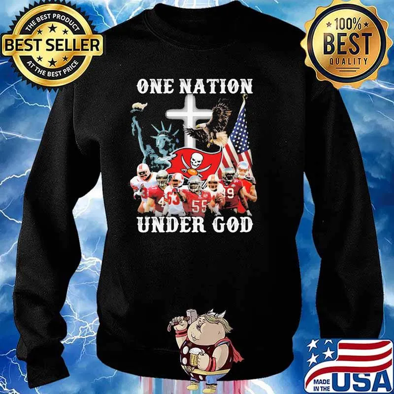 One Nation Under God Tampa Bay Buccaneers American Flag Shirt Sweater