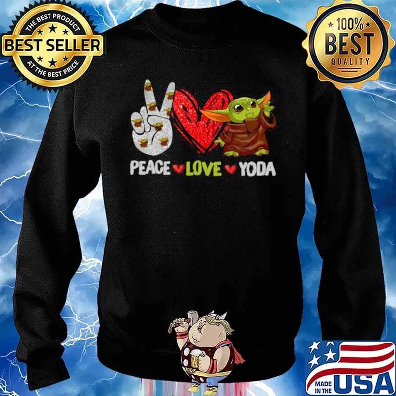 Peace Love Baby Yoda Shirt Sweater