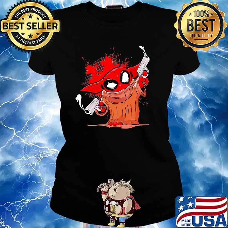 Pew Pew Baby Yoda Gun Shirt Ladies tee