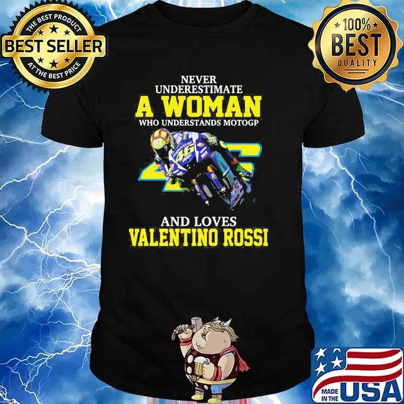 Never Underestimate A Woman Who Understands Motogp And Loves Valentino Rossi Shirt