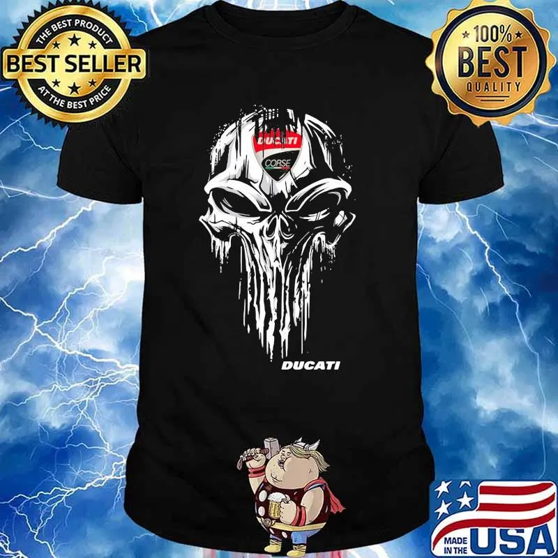 Punisher Skull With Ducati Car Logo Shirt